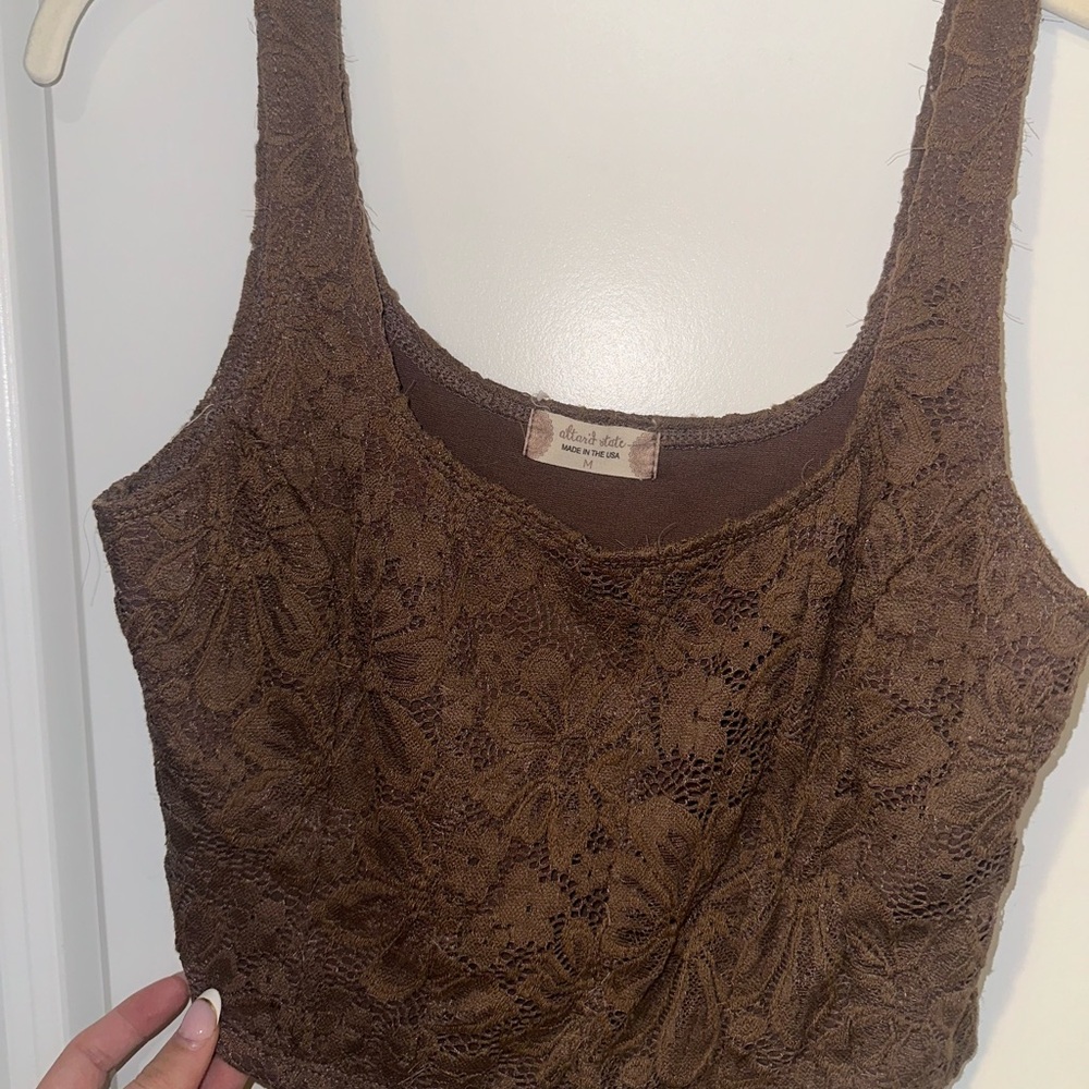 Altar'd State Chocolate Lace Tank Top